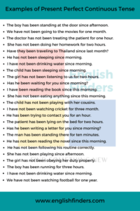 50 Examples Of Present Perfect Continuous Tense | English Finders