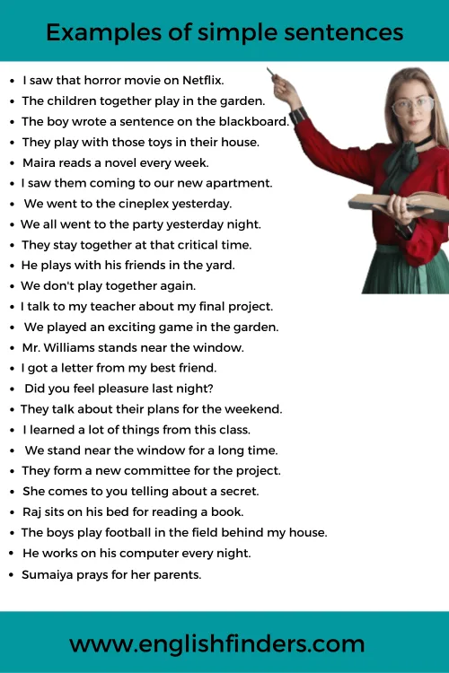 50 Examples of Simple Sentences 17 Examples of simple sentences