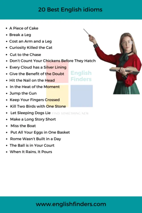 20 Best English idioms with their meanings and Examples