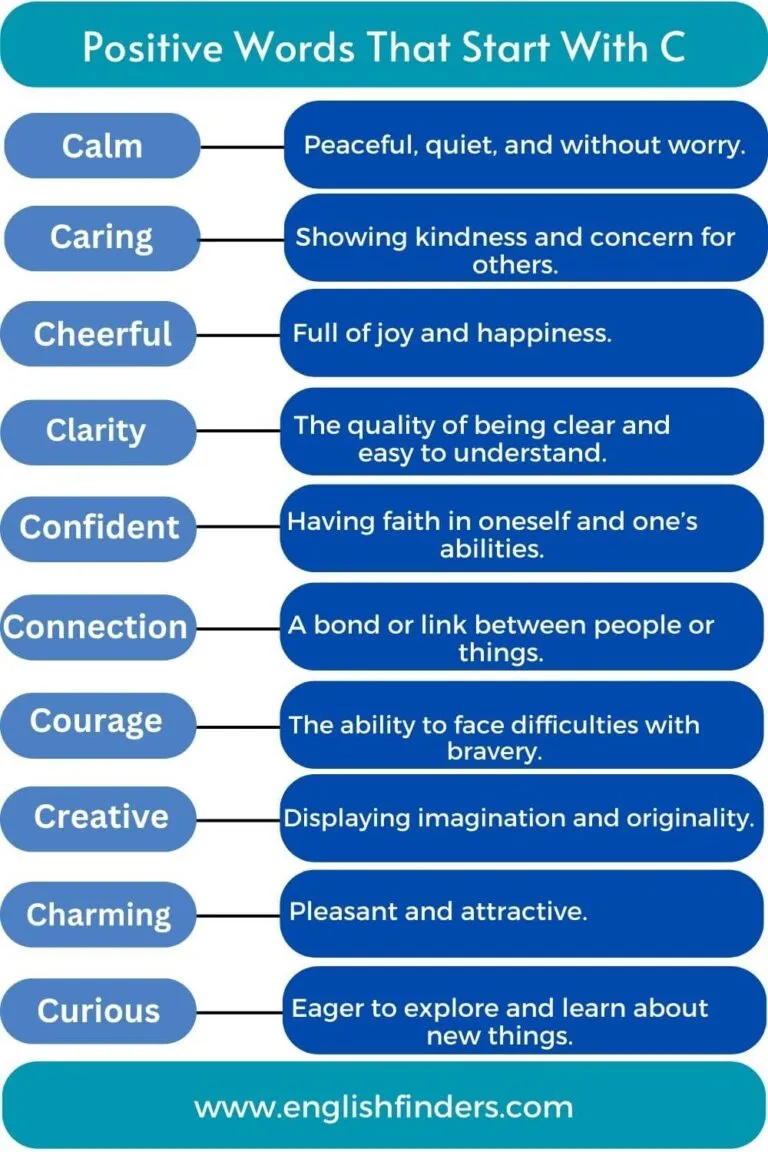 Positive Words That Start With C