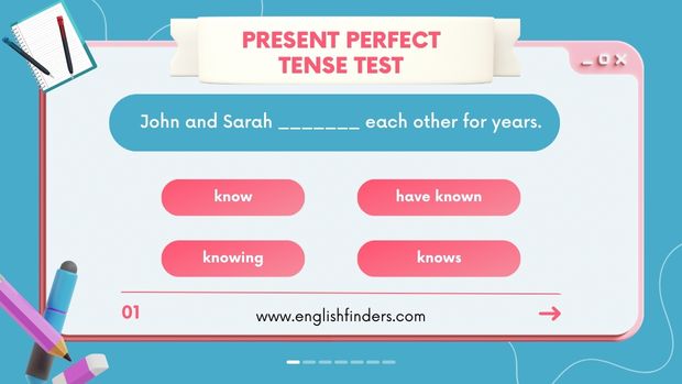 Present Perfect Tense Test