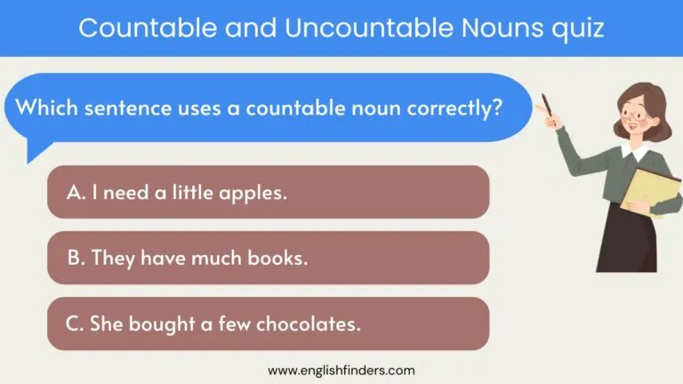 Countable and Uncountable Nouns quiz