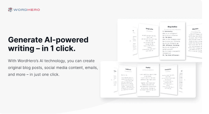 Wordhero conent generation