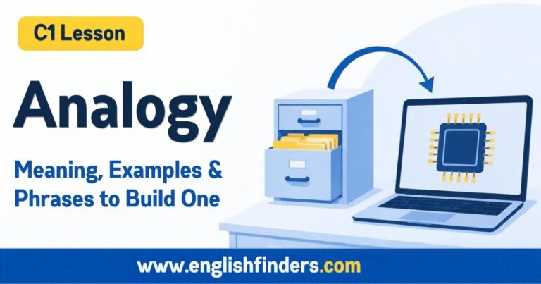 Analogy lesson: a filing cabinet with an arrow pointing to a laptop showing a memory chip