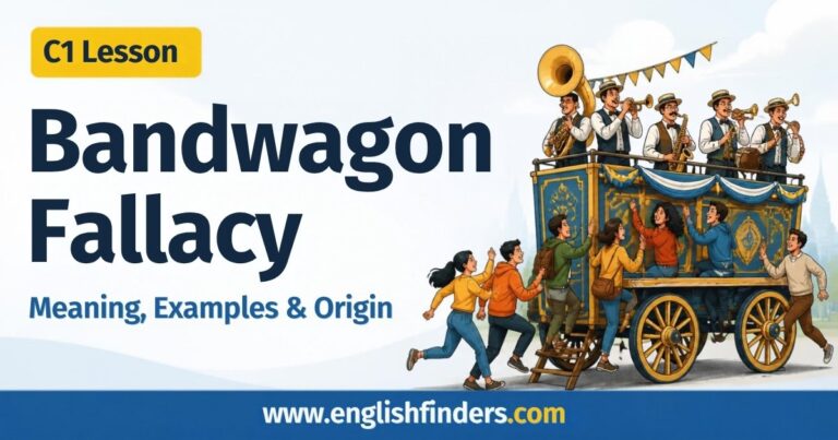 Home 3 Bandwagon fallacy lesson: people climb onto an old parade wagon carrying a brass band