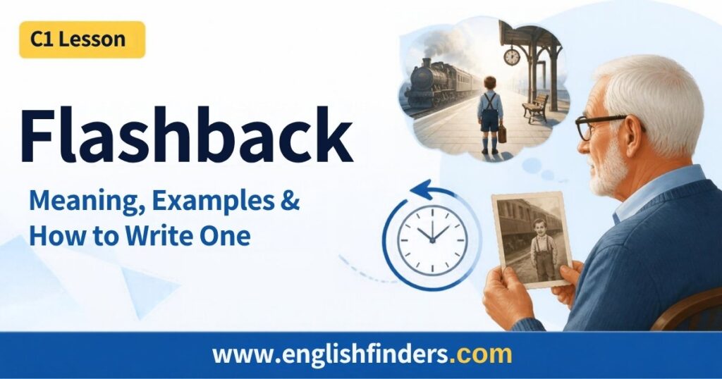 Flashback: Meaning, Examples and How to Write One 2 Flashback lesson: an old man holds a photo and remembers himself as a boy on a train platform