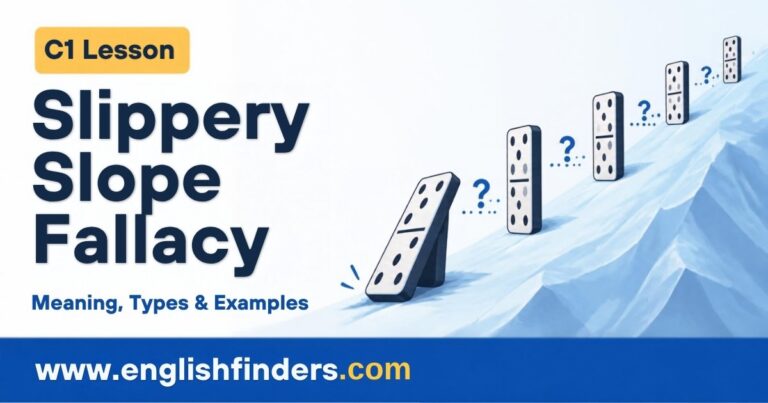 Home 6 Slippery slope fallacy lesson: dominoes on an icy hill with question marks between them