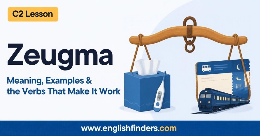 Zeugma lesson: a wooden yoke joining a tissue box with a thermometer and a night train ticket